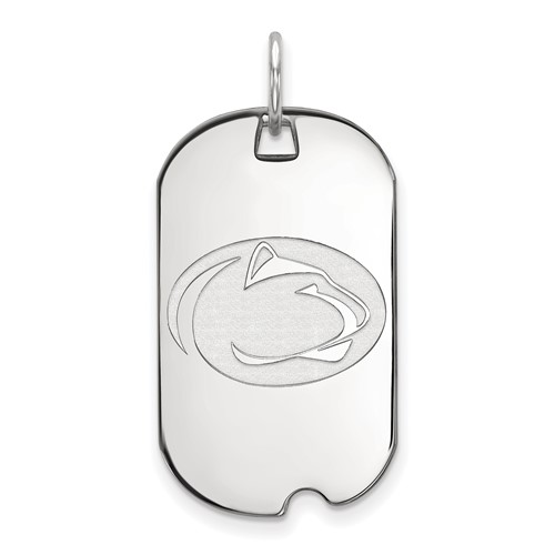 Sterling Silver Rhodium-plated LogoArt Penn State University Lion Small Dog Tag Pendant