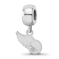 Sterling Silver Rhodium-plated Nhl LogoArt Detroit Red Wings Extra Small Dangle Bead view 5