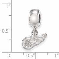 Sterling Silver Rhodium-plated Nhl LogoArt Detroit Red Wings Extra Small Dangle Bead view 4