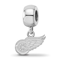 Sterling Silver Rhodium-plated Nhl LogoArt Detroit Red Wings Extra Small Dangle Bead view 1