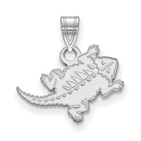 Sterling Silver Rhodium-plated LogoArt Texas Christian University Horned Frog Small Pendant view 1