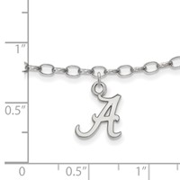 Sterling Silver Rhodium-plated LogoArt University of Alabama Anklet, 9" view 2