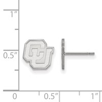 Sterling Silver Rhodium-plated LogoArt University of Colorado C-u Extra Small Post Earrings view 2