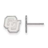 Sterling Silver Rhodium-plated LogoArt University of Colorado C-u Extra Small Post Earrings view 1
