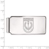 Sterling Silver Rhodium-plated LogoArt University of Memphis Crest Money Clip view 2