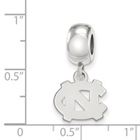 Sterling Silver Rhodium-plated LogoArt University of North Carolina N-c Extra Small Dangle Bead Charm view 2