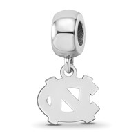 Sterling Silver Rhodium-plated LogoArt University of North Carolina N-c Extra Small Dangle Bead Charm view 1