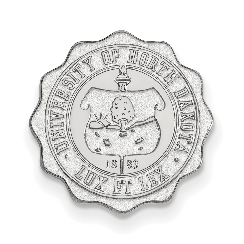 Sterling Silver Rhodium-plated LogoArt University of North Dakota Crest Lapel Pin