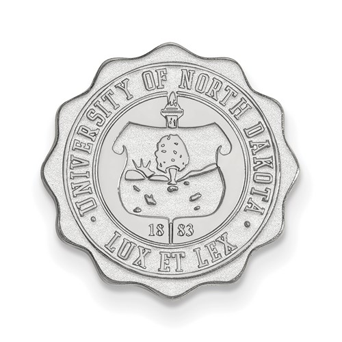 Sterling Silver Rhodium-plated LogoArt University of North Dakota Crest Lapel Pin