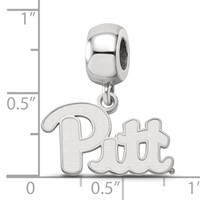 Sterling Silver Rhodium-plated LogoArt University of Pittsburgh Small Dangle Bead Charm view 3