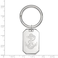 Sterling Silver Rhodium-plated LogoArt US Naval Academy Anchor Key Ring view 2
