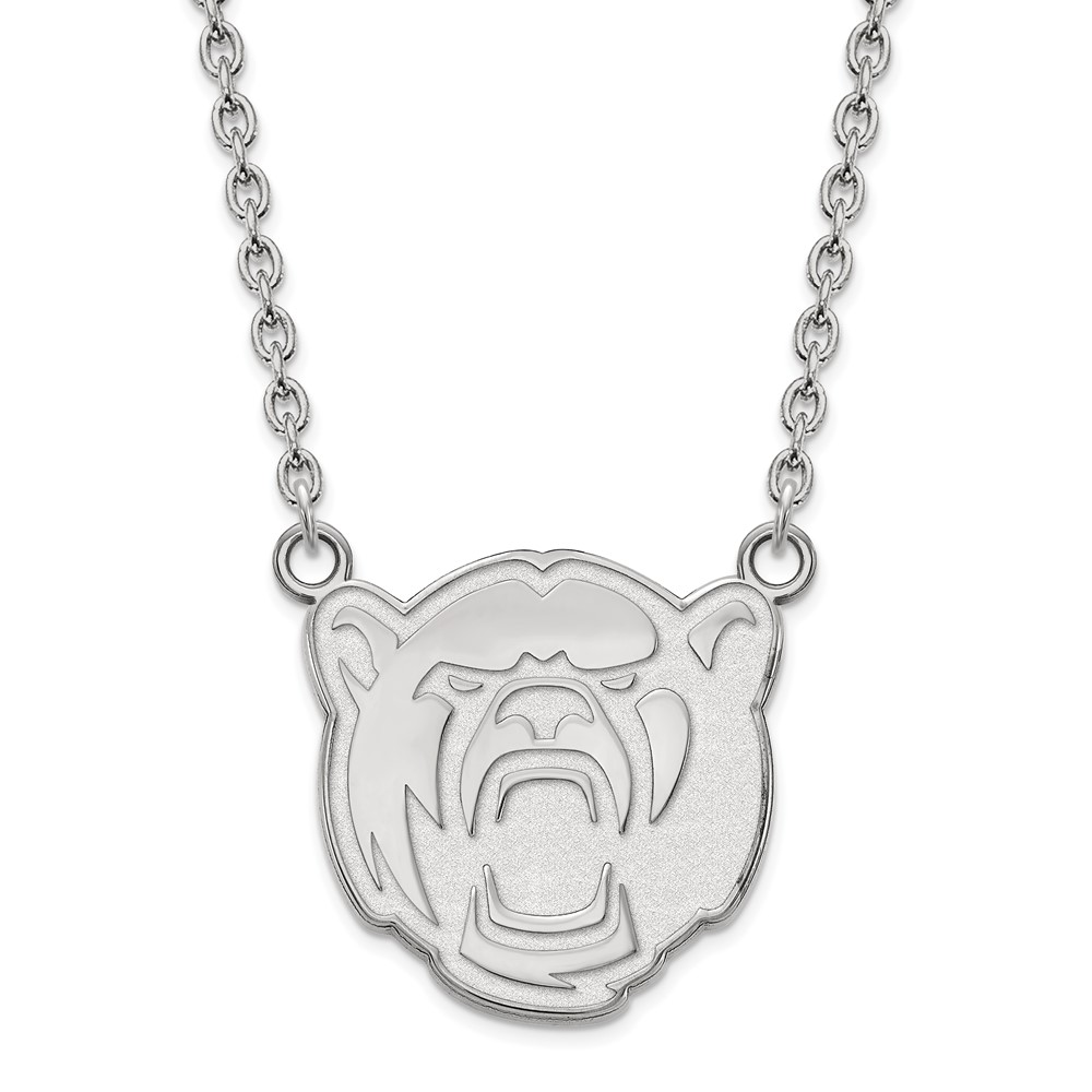 Sterling Silver Rhodium-plated LogoArt Baylor University Large Pendant Necklace, 18"