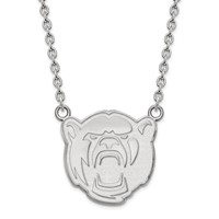 Sterling Silver Rhodium-plated LogoArt Baylor University Large Pendant Necklace, 18" view 1