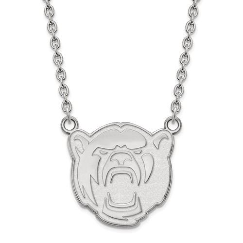 Sterling Silver Rhodium-plated LogoArt Baylor University Large Pendant Necklace, 18"