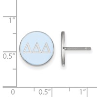 Sterling Silver Rhodium-plated LogoArt Delta Delta Delta Sorority Greek Letters Color Enamel Post Earrings view 2