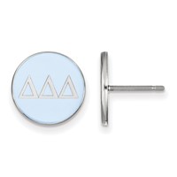 Sterling Silver Rhodium-plated LogoArt Delta Delta Delta Sorority Greek Letters Color Enamel Post Earrings view 1