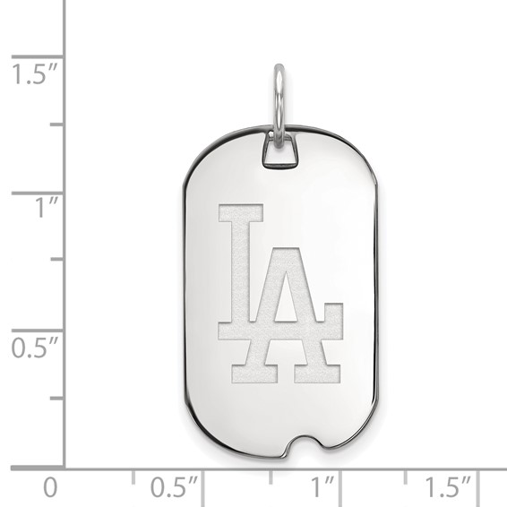 Sterling Silver Rhodium Plated Major League Baseball LogoArt Los Angeles Dodgers Dog Tag