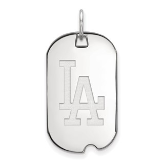 Sterling Silver Rhodium Plated Major League Baseball LogoArt Los Angeles Dodgers Dog Tag