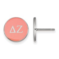 Sterling Silver Rhodium-plated LogoArt Delta Zeta Sorority Greek Letters Color Enamel Post Earrings view 1