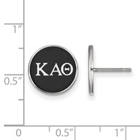 Sterling Silver Rhodium-plated LogoArt Kappa Alpha Theta Sorority Greek Letters Color Enamel Post Earrings view 2