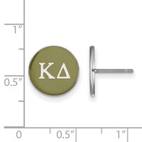 Sterling Silver Rhodium-plated LogoArt Kappa Delta Sorority Greek Letters Color Enamel Post Earrings view 2