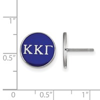 Sterling Silver Rhodium-plated LogoArt Kappa Kappa Gamma Sorority Greek Letters Color Enamel Post Earrings view 2