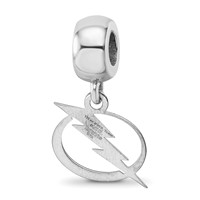 Sterling Silver Rhodium-plated Nhl LogoArt Tampa Bay Lightning Small Dangle Bead view 5