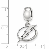 Sterling Silver Rhodium-plated Nhl LogoArt Tampa Bay Lightning Small Dangle Bead view 4