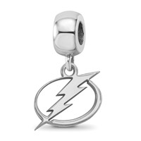 Sterling Silver Rhodium-plated Nhl LogoArt Tampa Bay Lightning Small Dangle Bead view 1