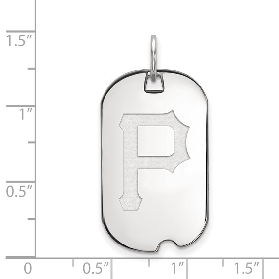 Sterling Silver Rhodium Plated Major League Baseball LogoArt Pittsburgh Pirates Dog Tag Pendant