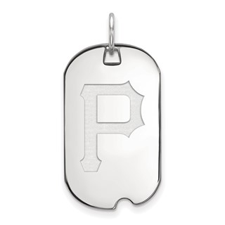 Sterling Silver Rhodium Plated Major League Baseball LogoArt Pittsburgh Pirates Dog Tag Pendant