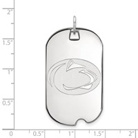 Sterling Silver Rhodium-plated LogoArt Penn State University Lion Large Dog Tag Pendant view 2