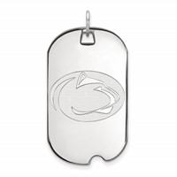 Sterling Silver Rhodium-plated LogoArt Penn State University Lion Large Dog Tag Pendant view 1