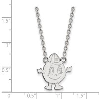 Sterling Silver Rhodium-plated LogoArt Syracuse University Mascot Large Pendant Necklace, 18" view 2