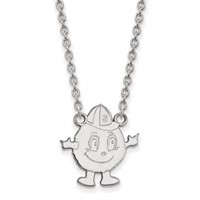 Sterling Silver Rhodium-plated LogoArt Syracuse University Mascot Large Pendant Necklace, 18" view 1
