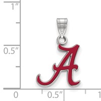 Sterling Silver Rhodium-plated LogoArt University of Alabama Letter a Small Enameled Pendant view 2