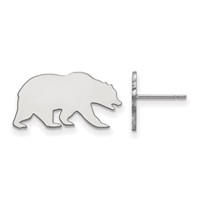 Sterling Silver Rhodium-plated LogoArt University of California Berkeley Bear Small Post Earrings view 1