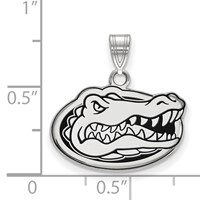 Sterling Silver Rhodium-plated LogoArt University of Florida Gator Small Enameled Pendant view 2