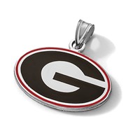 Sterling Silver Rhodium-plated LogoArt University of Georgia Letter G Small Enameled Pendant view 3