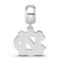 Sterling Silver Rhodium-plated LogoArt University of North Carolina N-c Small Dangle Bead Charm view 4