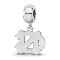 Sterling Silver Rhodium-plated LogoArt University of North Carolina N-c Small Dangle Bead Charm view 5