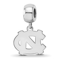 Sterling Silver Rhodium-plated LogoArt University of North Carolina N-c Small Dangle Bead Charm view 1