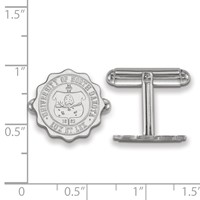 Sterling Silver Rhodium-plated LogoArt University of North Dakota Crest Cuff Links view 2