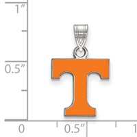 Sterling Silver Rhodium-plated LogoArt University of Tennessee Letter T Small Enameled Pendant view 2