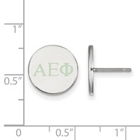 Sterling Silver Rhodium-plated LogoArt Alpha Epsilon Phi Sorority Greek Letters Color Enamel Post Earrings view 2