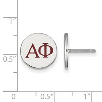 Sterling Silver Rhodium-plated LogoArt Alpha Phi Sorority Greek Letters Color Enamel Post Earrings view 2