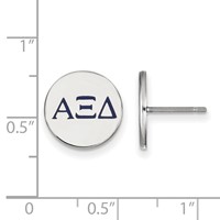 Sterling Silver Rhodium-plated LogoArt Alpha Xi Delta Sorority Greek Letters Color Enamel Post Earrings view 2