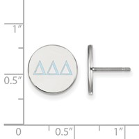 Sterling Silver Rhodium-plated LogoArt Delta Delta Delta Sorority Greek Letters Color Enamel Post Earrings view 2