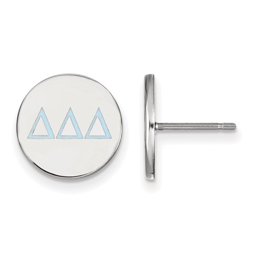 Sterling Silver Rhodium-plated LogoArt Delta Delta Delta Sorority Greek Letters Color Enamel Post Earrings