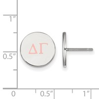Sterling Silver Rhodium-plated LogoArt Delta Gamma Sorority Greek Letters Color Enamel Post Earrings view 2